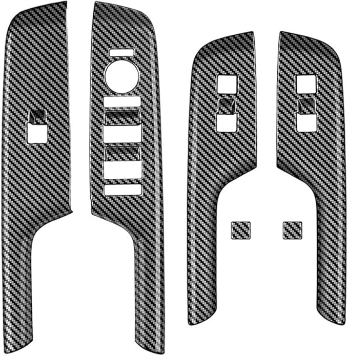 4pcs Carbon Fiber Style Front Rear Doors Window Glass Lift Switch Panel Cover by Deebior