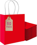 qiqee 50-Packs Red Paper Gift Bags by Qiqee
