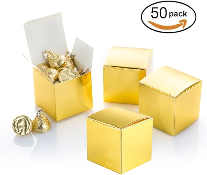 AWELL Gold Gift Candy Box Bulk 2x2x2 inch Small Party Favor Box - Image 2