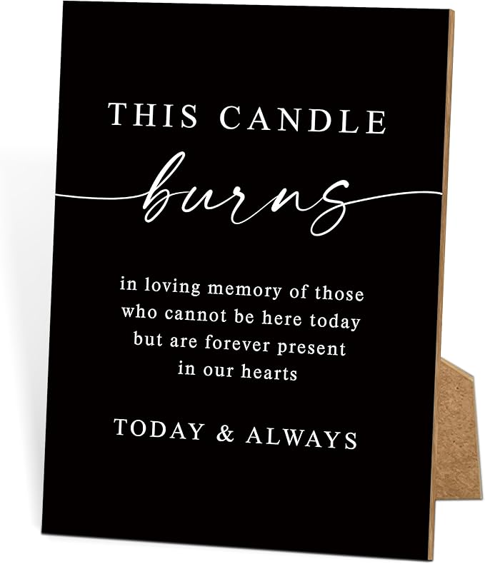 Funeral Sign, 8x11 Black Minimalist Style Loss of Loved One Memorial Sign by TCJIU