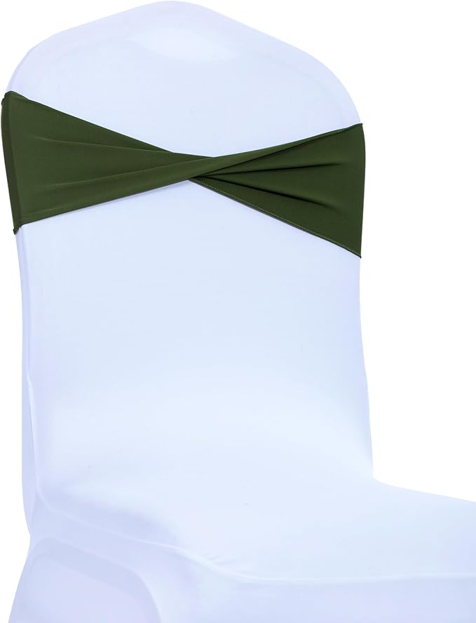 MDS Pack of 150 Spandex Chair Sashes Bows Elastic Stretch Dining Chair Bands - Image 2