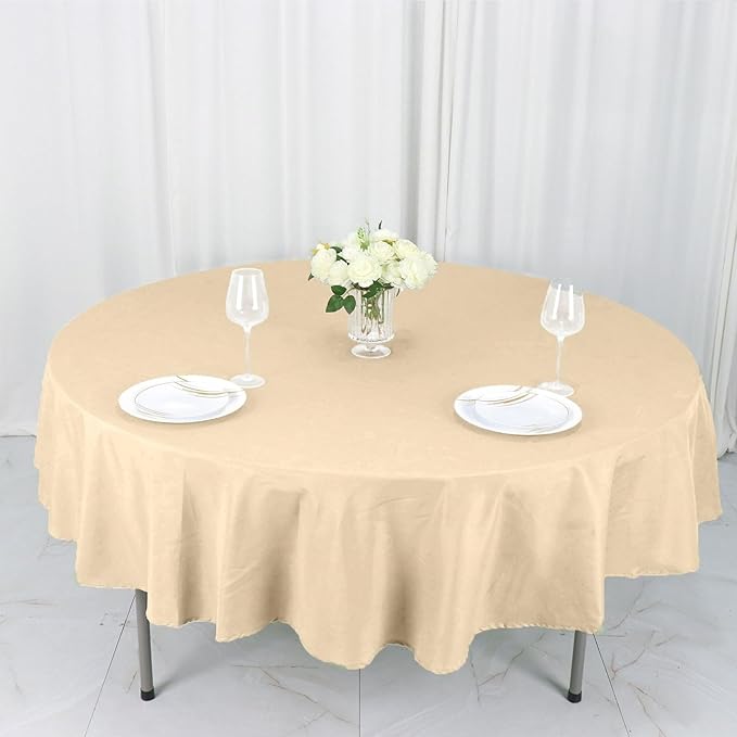 Efavormart Round Tablecloth, 90 Inch Stain & Wrinkle Resistant Washable Table - Image 3