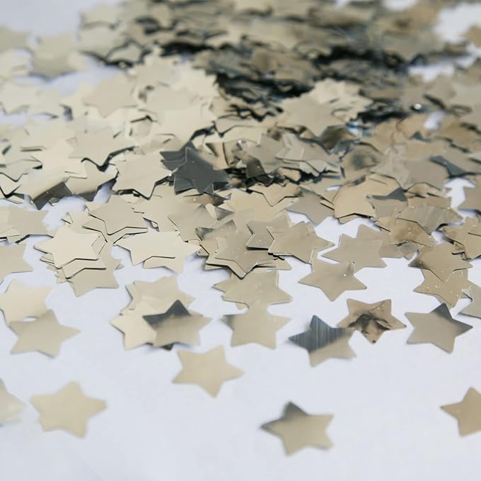 Silver Star Confetti, Foil Glitter Table Confetti, Sparkling by Tim%26Lin