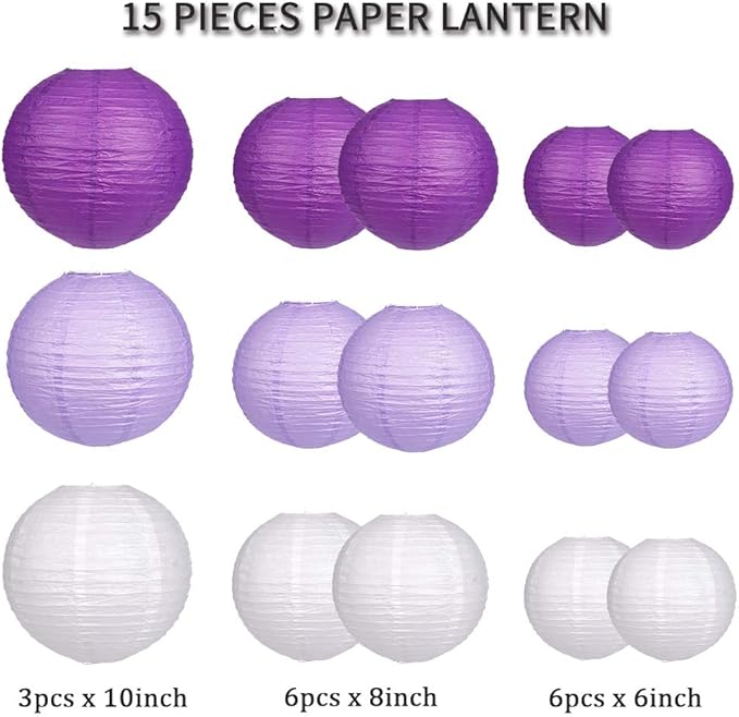 Paper Lanterns Decorative, Round Hanging Paper Lanterns Decorations - Image 2
