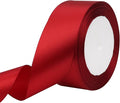 Deep red Solid Satin Ribbon 1-1/2 Inch 25 Yards Solid Polyester Fabric Ribbon by Riunbb