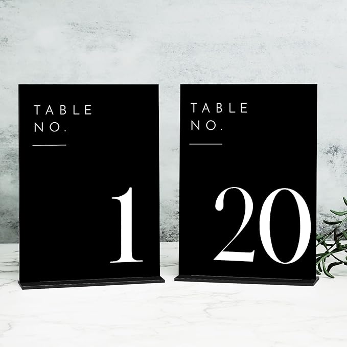 JINMURY Black Wedding Table Numbers 1-20 by JINMURY