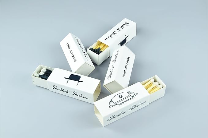 Customizable Personalized Matchboxes – Set of 10 – Shabbat Shalom Design – - Image 5