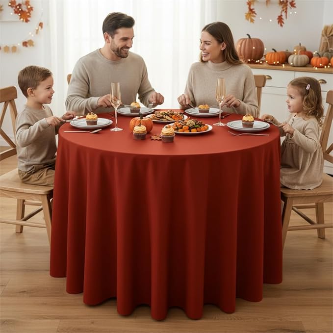 Fitable 6 Pack Rust Round Tablecloths - Image 3