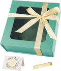 Light Green Gift Box with Window, 7.5"x7.5"x3.1" Bridesmaid Boxe by TIACABO