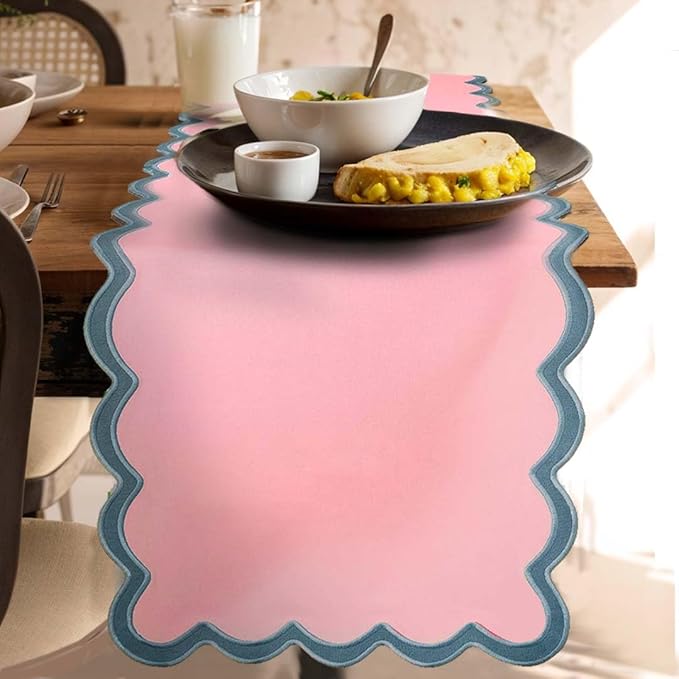 Folkulture Table Runner | Table Runners 72 inches Long | Scallop Table Runner - Image 9