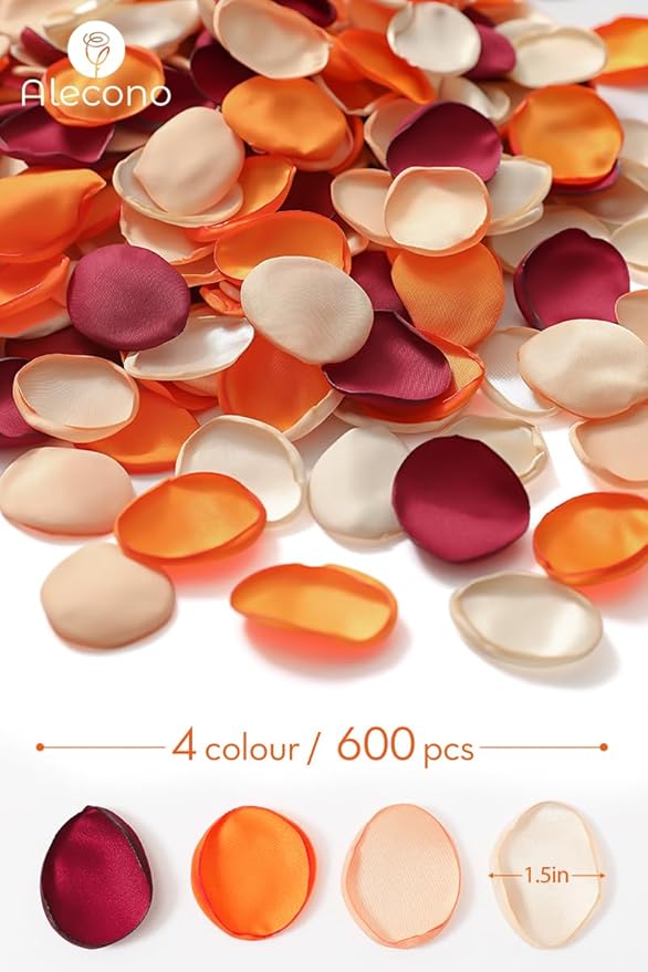 Alecono  Silk Rose Petals, Faux Rose Flower Petals Bulk - Image 2