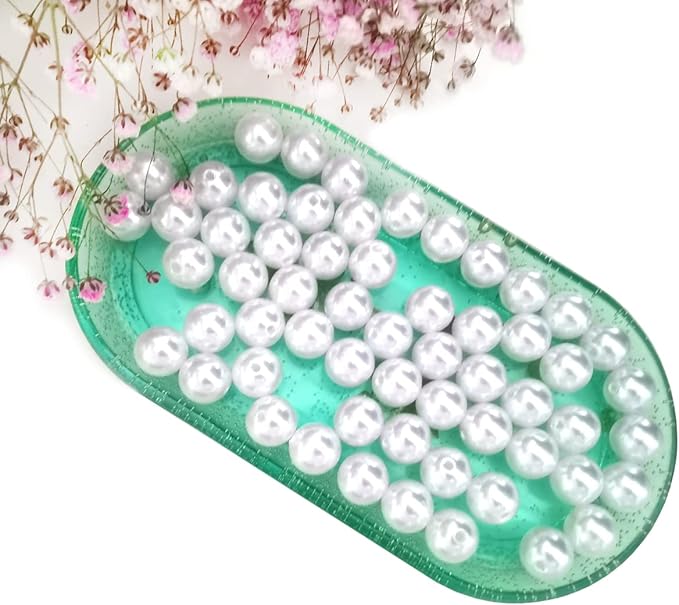 100Pcs 16mm White Pearl Beads for Cratfs, Big Size Loose Pearl Beads - Image 4