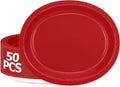 QZYL 50 Pcs Party Decorations, 12.2'' X 10.2'' Oval Large Paper Plates by QZYL