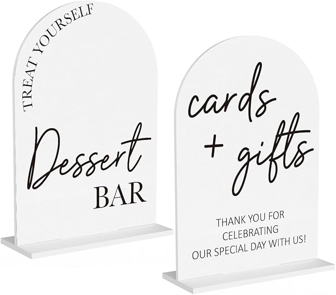 2Pcs Dessert Bar Sign Cards and Gifts Signs by Unknown
