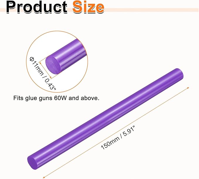 HARFINGTON 10pcs Hot Glue Sticks 0.43" Dia x 5.91" Long EVA Mini Hot Melt - Image 2