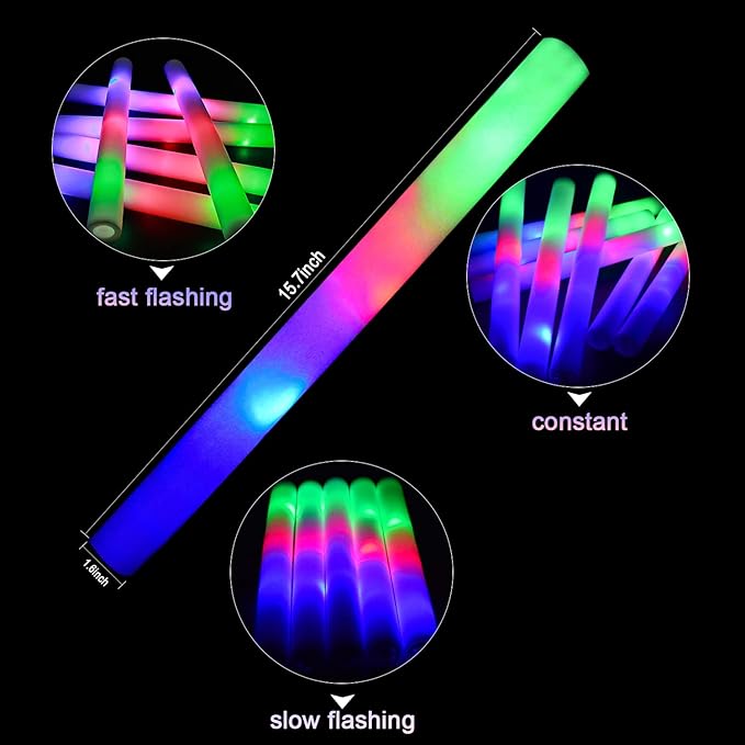 M.best 100 Pack LED Light Up Foam Sticks - Image 5