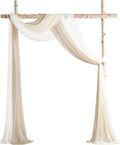 Floroom Wedding Arch Draping Fabric 3 Panels 20Ft Chiffon Fabric Drapes Arbor by Floroom