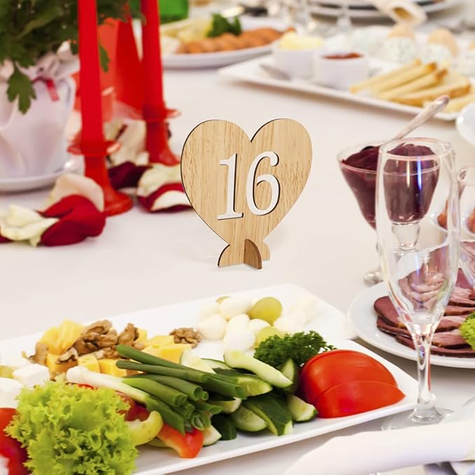 Heart Shape Wooden Table Numbers 1-20 - Image 8