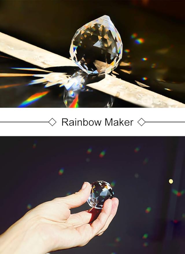 MerryNine 2 Pack Crystal Ball Prism Sun Shine Catcher Rainbow Pendants Maker - Image 4