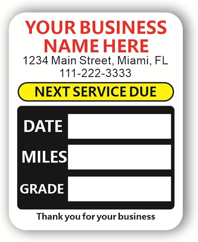 Custom Oil Change Stickers - Image 9