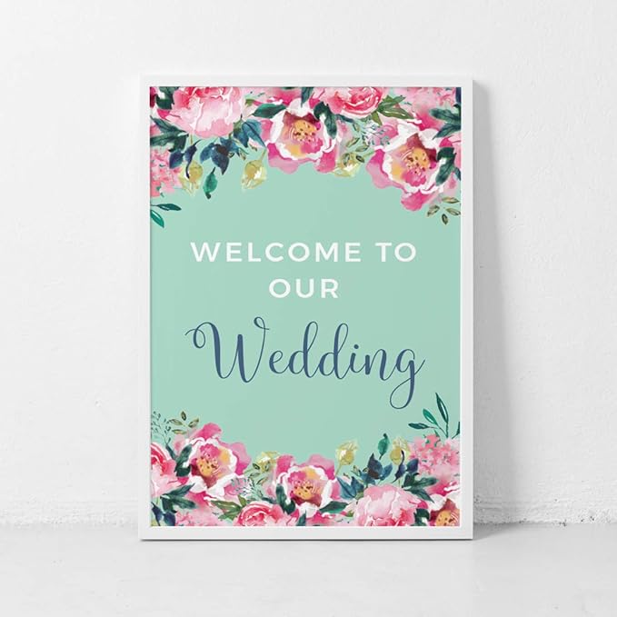 Andaz Press Extra Large Wedding Easel Board Party Sign, 12x18-inch, Tea Party - Image 4