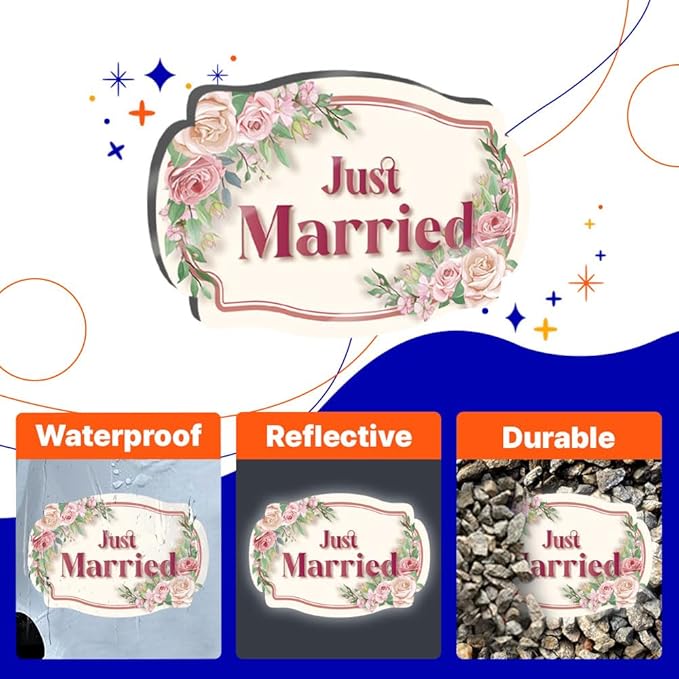 GEEKBEAR Just Got Married Car Magnet - Image 4