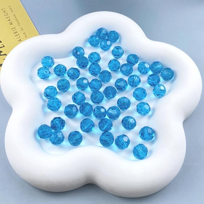 50 PCS 10mm Crystal Glass Beads Round Multiple Faceted Loose Spacer Glass Beads - Image 6