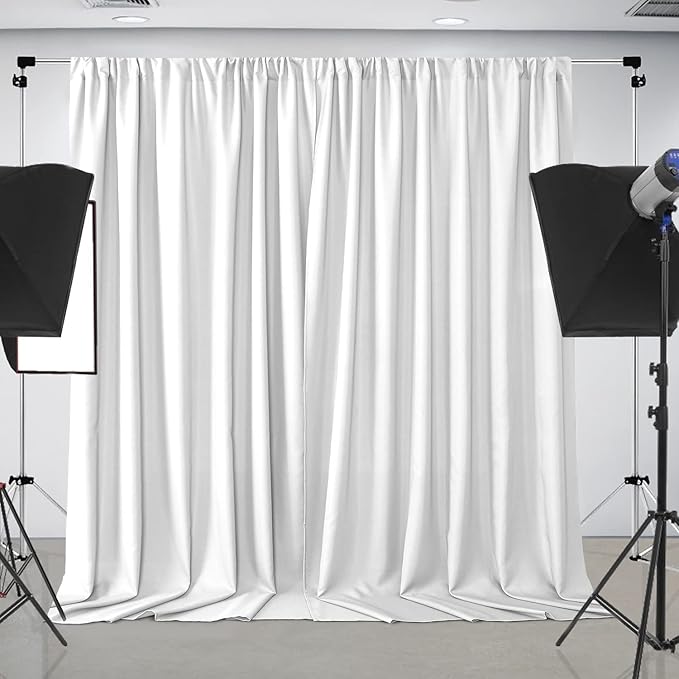 Joydeco White Backdrop Curtains - Image 3