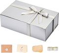 LIFELUM Gift Boxes with Lids, 1 Pack 13.85 x 8.35 x 4.45 inch Silver Gift Boxes by LIFELUM
