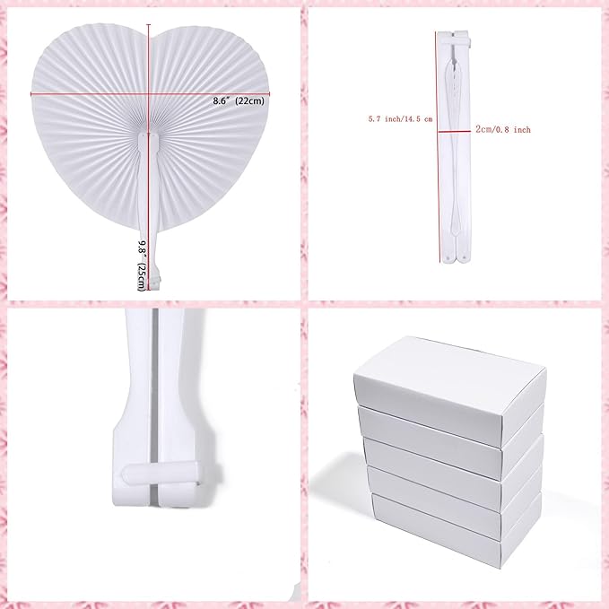 12 Pcs Decorative Paper Folding Hand Fans Handheld - Image 2