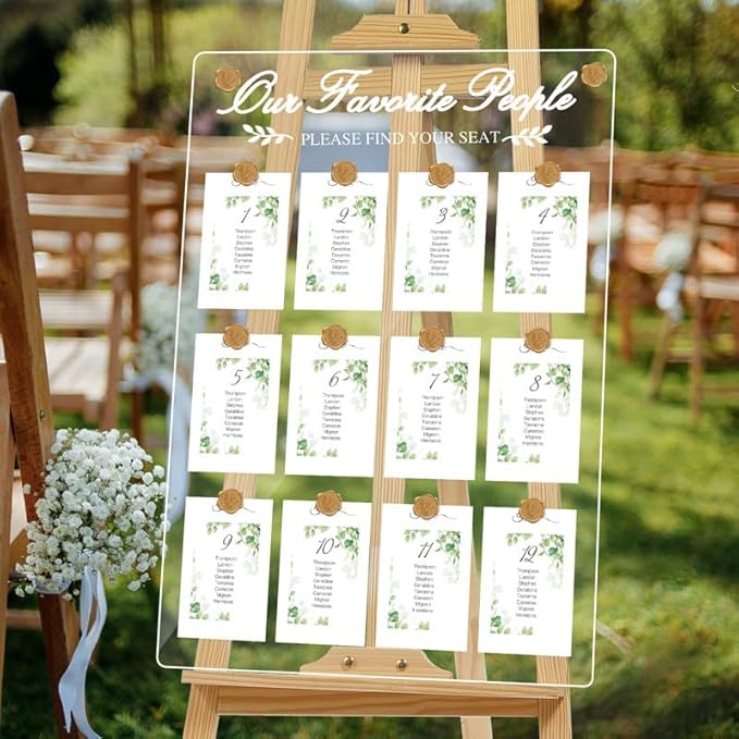 Wedding Seating Chart Board, 20x28 Inch Acrylic Seating Chart Board Hanging by Yemmert