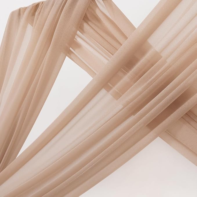 MLMC Nude Wedding Arch Draping Fabric 1 Panel 29" x 20 FT Extra Long Gauze - Image 3