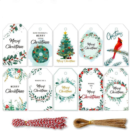100 Pack Beautiful Christmas Gift Tags， Xmas Beautiful Gift Tags by WesGen