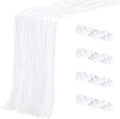 Aktor 4 Pack White Table Runner Boho Cheesecloth Table Runner Semi Sheer Gauze by Unknown