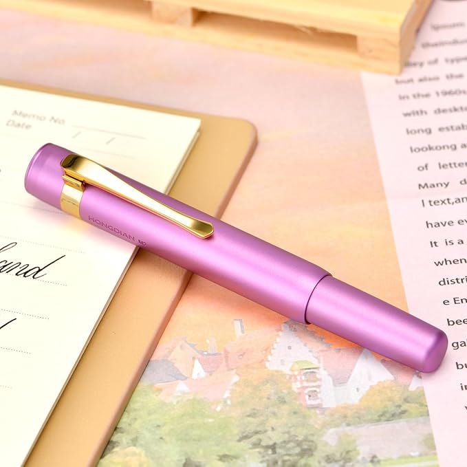 Hongdian M2 Black Forest Mini Fountain Pen, Medium Soft Golden Nib & Sleek - Image 9