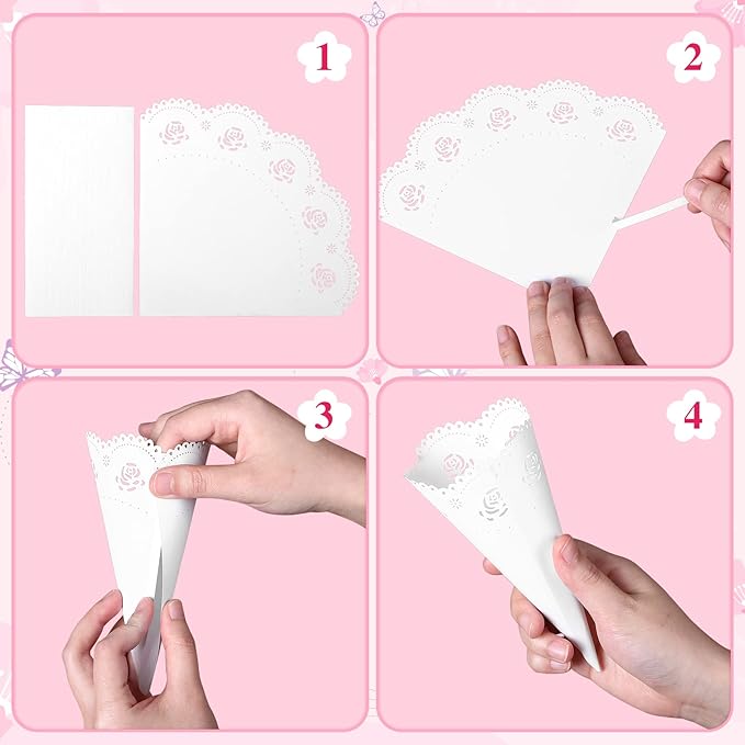 GWHOLE 100 Pcs Rose Confetti Petal Cone - Image 4