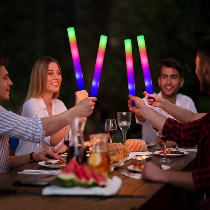 Foam Glow Sticks Bulk 160 PCS, 3 Modes Flashing LED Light Sticks Glow in The - Image 4