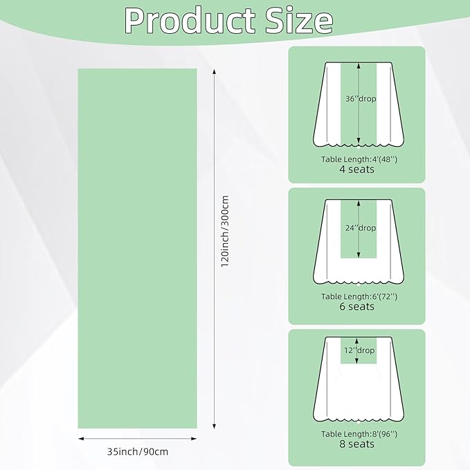 Keketo Sage Green Table Runner Cheesecloth 120 Inch 10 FT Rustic Boho Cheese - Image 7