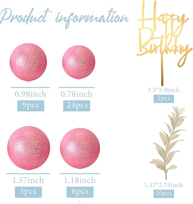 MIAHART Ball Cake Toppers Boho Grass Cake Topper Ball Cake Insert Decoration - Image 2