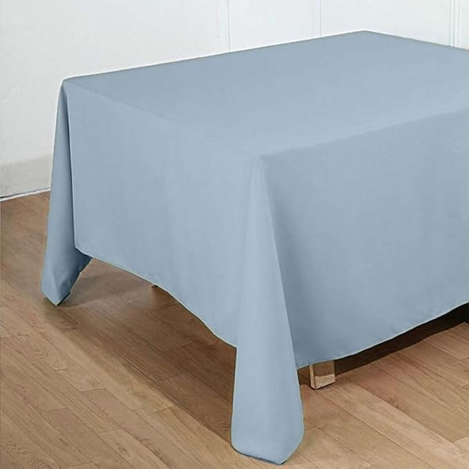 Efavormart 90" Dusty Blue Wholesale Linens Polyester Square Linen Tablecloth - Image 3