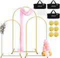 Heavy Duty Metal Arch Backdrop Stand, 6FT Set of 3 Gold Arch Stand by Jowque