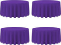 BRILLMAX 4 Pack Purple Round Tablecloths 132 Inch by BRILLMAX