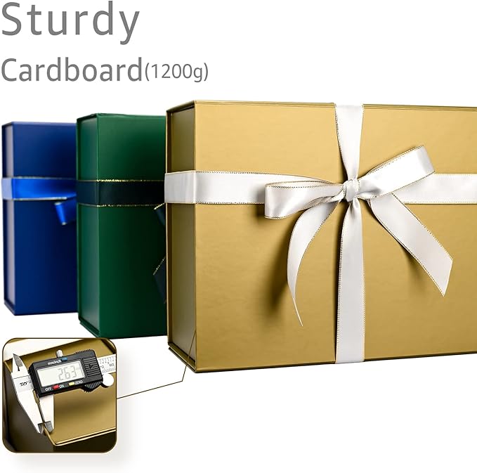 LIFELUM Empty Gift Boxes 2 Pack 13.85 x 8.35 x 4.45 inch Rectangle Collapsible - Image 4