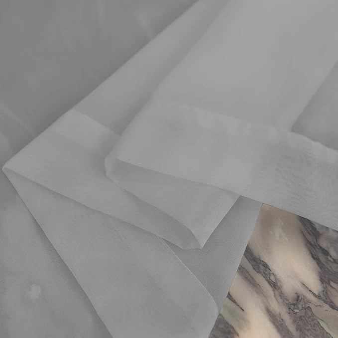 Window Gray Sheer Curtains 95 Inches Long 2 Panels Sheer Curtain Basic Rod - Image 5