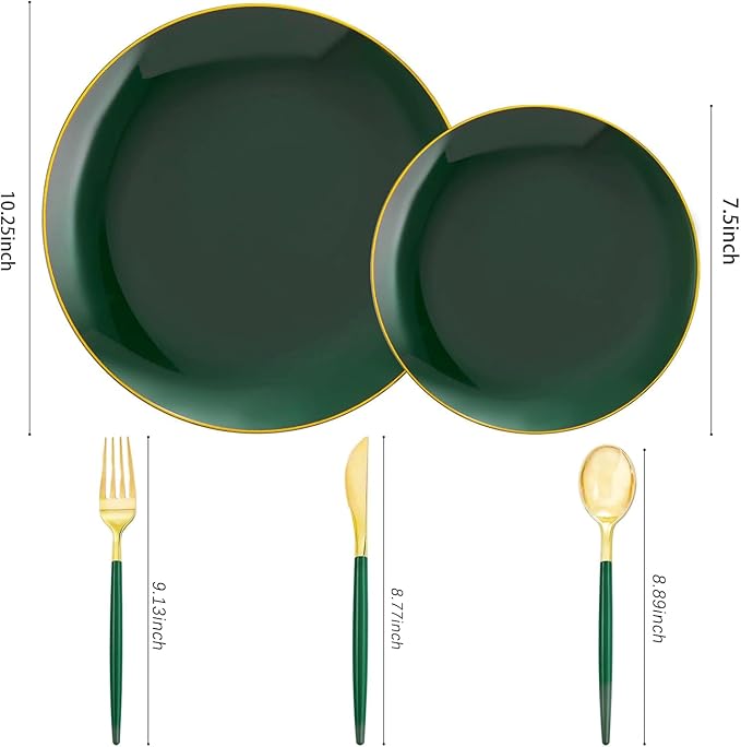 Liacere 150PCS Green Plastic Plates - Image 9