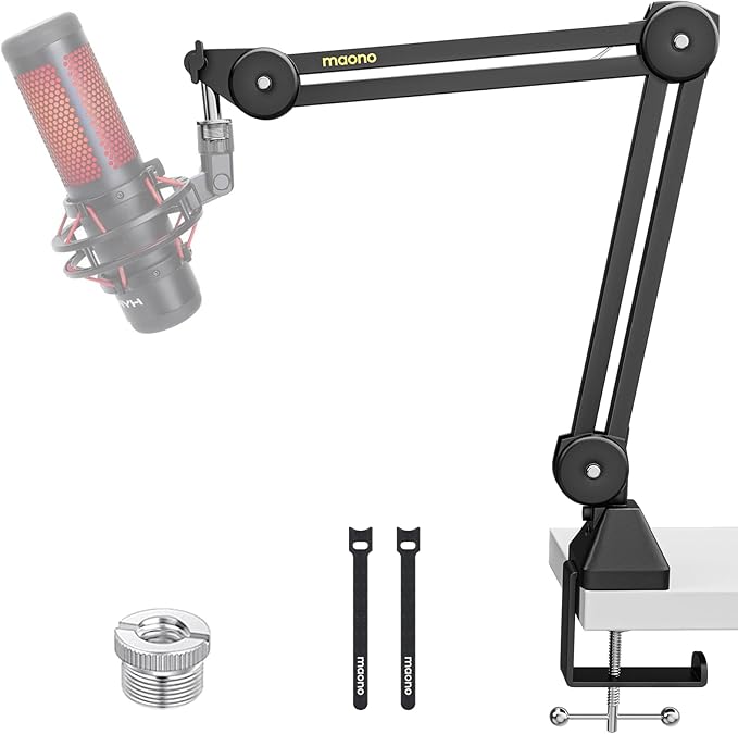 MAONO Microphone Boom Arm: Heavy Duty Adjustable Metal Suspension mic stand by MAONO
