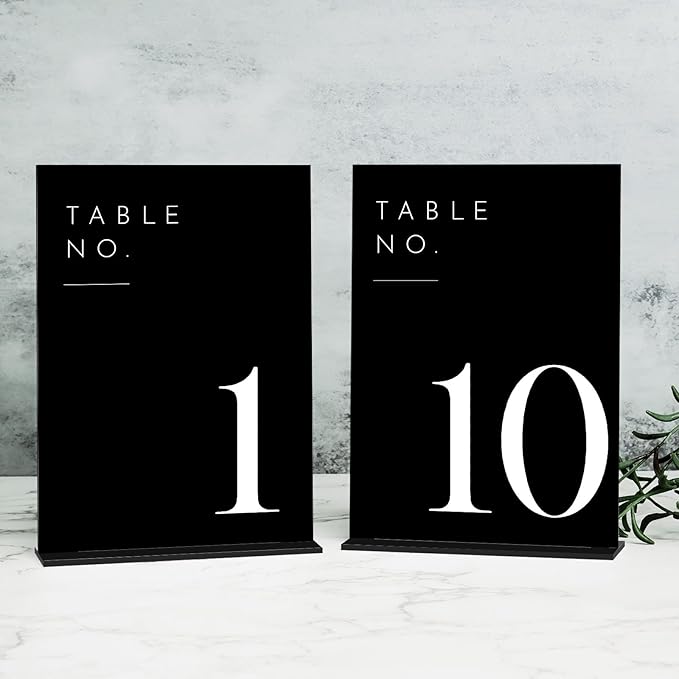 JINMURY Black Wedding Table Numbers 1-10 by JINMURY
