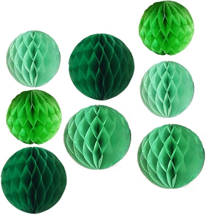 8pc Honeycomb Balls Party Decorations 6'' 8'' Tissue Paper Pom Poms Flower by Yangeey