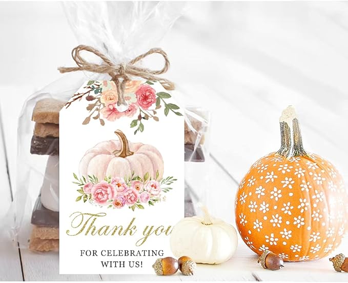 50 Pink Pumpkin Gift Tags - Image 2