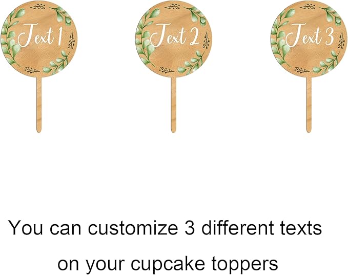 Custom Cupcake Toppers Cake Decorations in Wood - Image 2